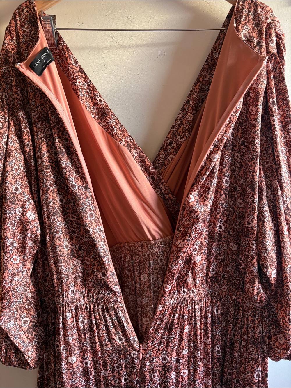 Lane Bryant Mauve BOHO Preppy Festival Floral Maxi Dress SZ 22 - Picture 4 of 7